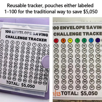 100 Envelope savings Challenge Binder