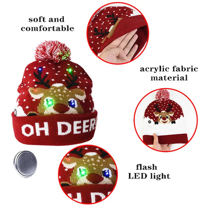 Buy 2 get 3rd 50% off Christmas Winter LED Beanies