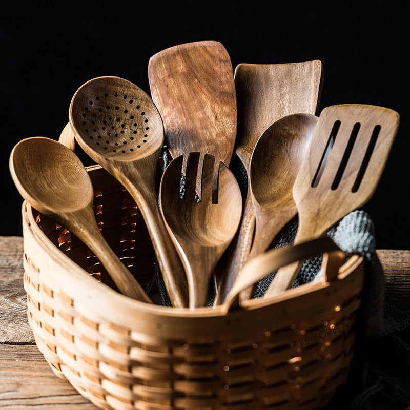 Teak Wooden Cooking Utensils Set