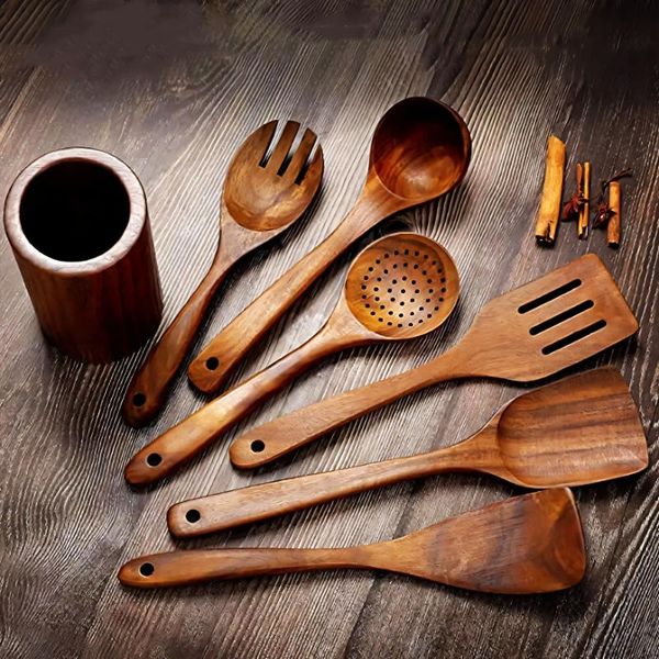 Teak Wooden Cooking Utensils Set